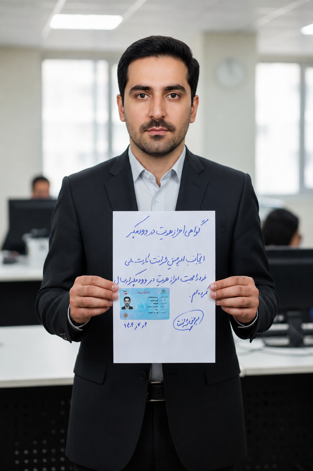 نمونه صحیح عکس گواهی احراز هویت